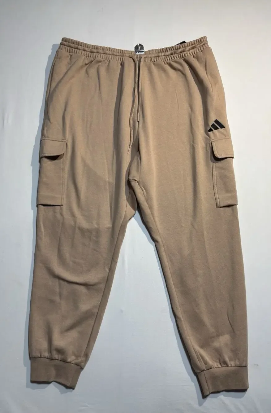 Adidas Cargo Jogger Sweatpants 2XL Beige Tan Athletic Fleece Pants NWT 🔥🖤